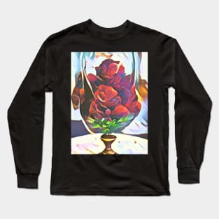 Roses in Glass Vase Long Sleeve T-Shirt